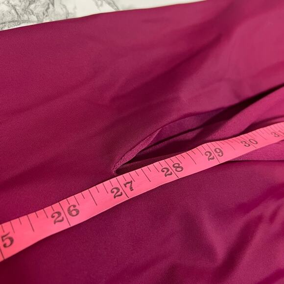 La Femme 30436 Scoop Neck High Slit Gown berry sz 2 - Picture 9 of 9